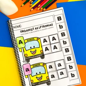 Organizando Letrinhas – Estacione Letras Bastão Maiúsculas e Minúsculas - imagem 1